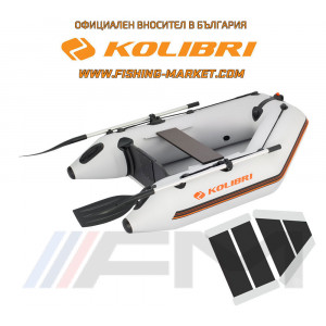 KOLIBRI - Надуваема моторна лодка с твърдо дъно KM-200 SC Standard - светло сива